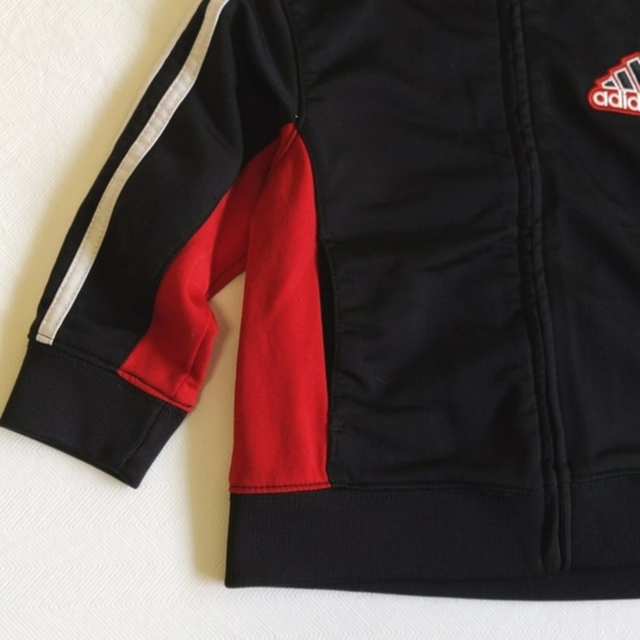 adidas black zip-up lightweight sporty track jacket 2T toddler boys - Picture 5 of 10